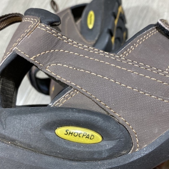Teva “Forebay” Vegan Leather‎ Brown & Gold Hiking Sandals size 11 main image 6